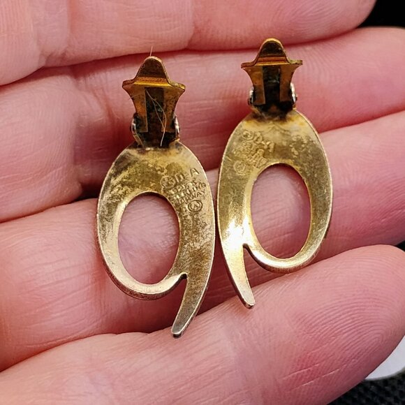 D-A David Andersen & Willy Winnaess Norway Blue Enamel Clip-On Swirl Earrings - Picture 7 of 7